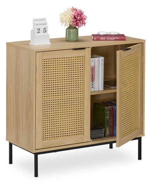 Tálalószekrény rattan ajtóval 76x80x35 cm 10050463