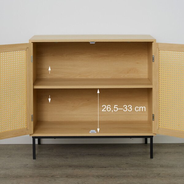 Tálalószekrény rattan ajtóval 76x80x35 cm 10050463