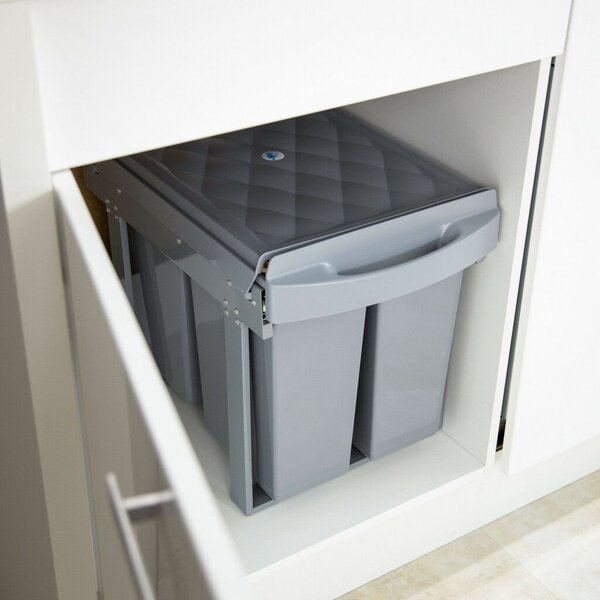 Beépíthető konyhai szelektív szemetes 1x20l és 2x10l szürke 10031546