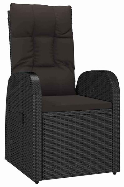 Kert étkező szett párnával 5 pcs Fekete polirattan