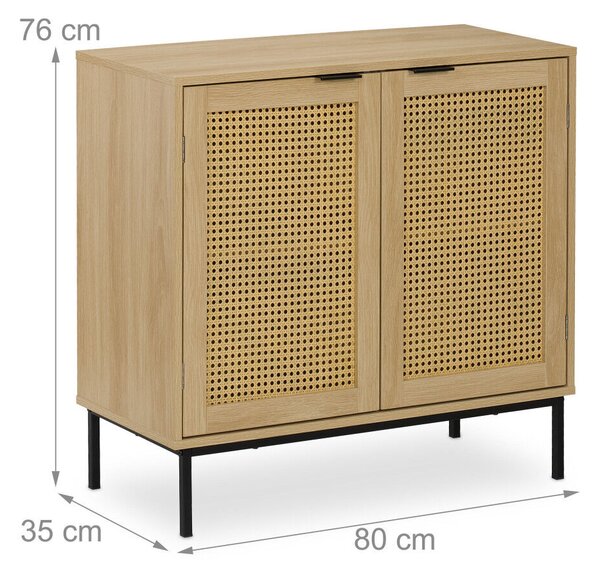Tálalószekrény rattan ajtóval 76x80x35 cm 10050463
