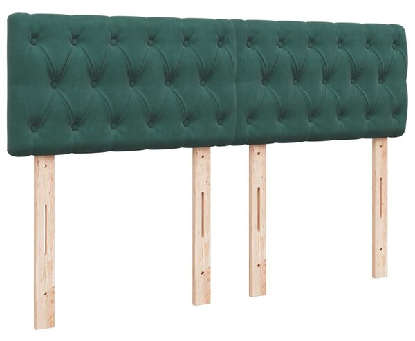 VidaXL Ottoman Ágy - 140x190 cm - Sötétzöld Bársony