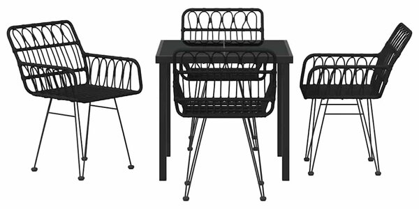 Kert étkező szett 5 pcs Fekete Porszórt acél
