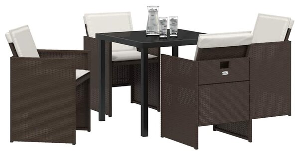 Kert étkező szett 5 pcs Barna polirattan