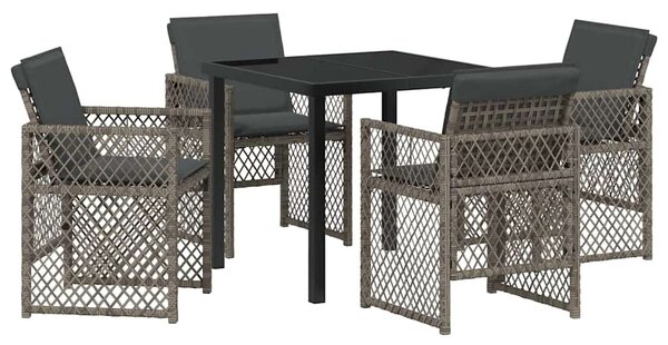 Kert étkező szett 5 pcs Szürke polirattan