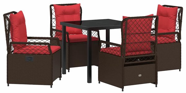 Kert étkező szett 5 pcs Barna polirattan
