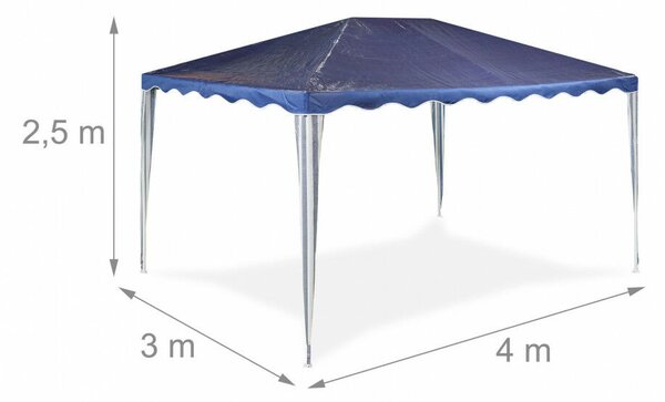 Kerti pavilon sötétkék kerti sátor 3x4 m (10046003)