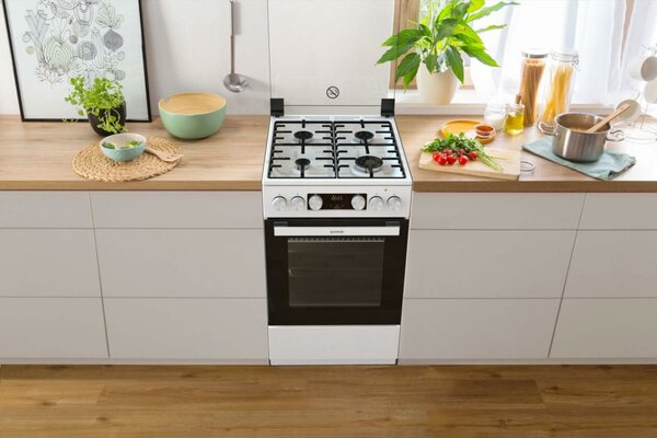 Gorenje GK5C42WH-B Kombinált tűzhely, 70l, 4 főzőzóna, FrozenBake, A energiaosztály