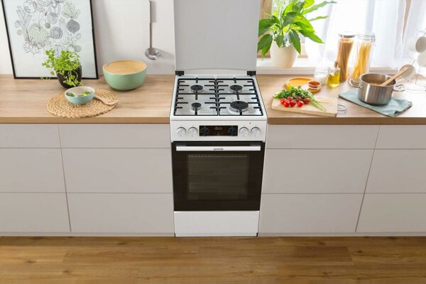 Gorenje GK5C64WH Kombinált tűzhely, 70l, 4 főzőzóna, FrozenBake, A energiaosztály