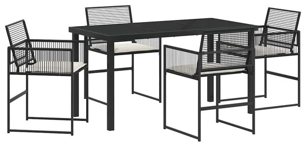 Kert étkező szett 5 pcs Fekete polirattan