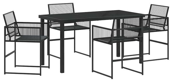 Kert étkező szett 5 pcs Fekete polirattan