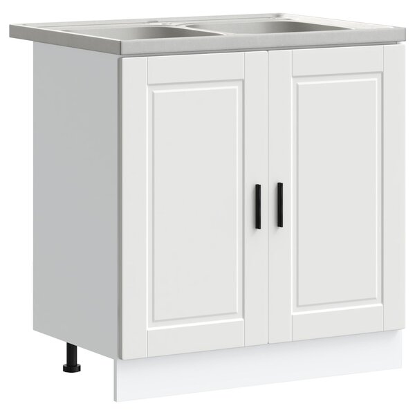 VidaXL 2 darabos szett Fehér Szerelt fa 80x46x81.5 cm