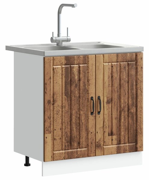 VidaXL 2 db Régi fa Mérnöki fa 80 x 46 x 81.5 cm Konyhai alsószekrény