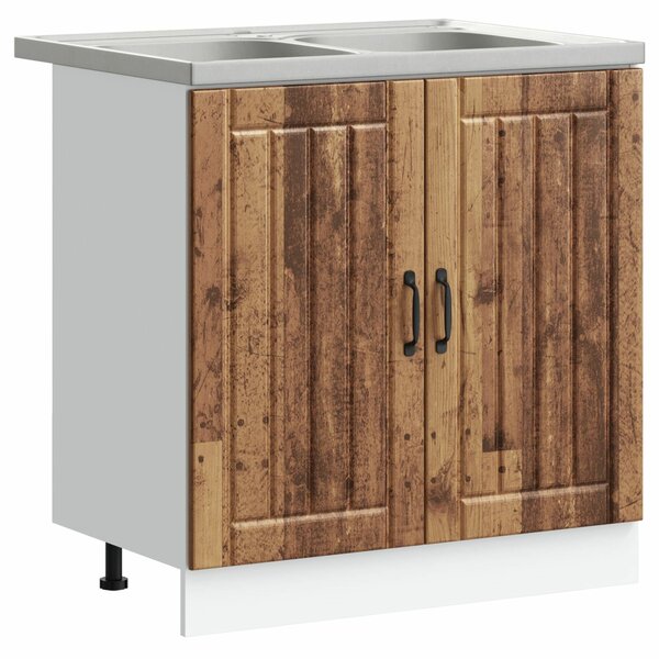 VidaXL 2 db Régi fa Mérnöki fa 80 x 46 x 81.5 cm Konyhai alsószekrény