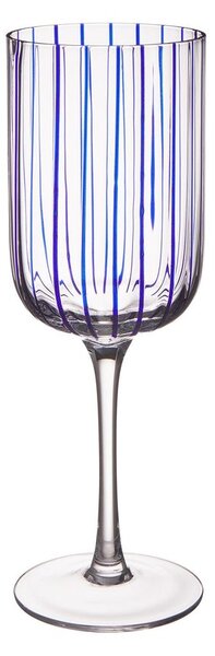 CHEERFUL boros pohár, kék csíkokkal 380ml