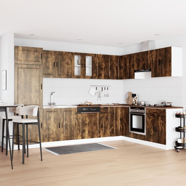 VidaXL 2 db Füstölt tölgy Élénkített fa 80x46x81,5 cm