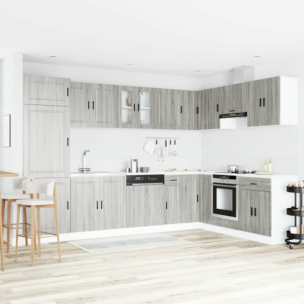 VidaXL Két darabos Szürke sonoma Mérnöki fa 80x46x81.5 cm