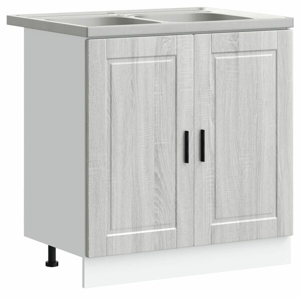 VidaXL Két darabos Szürke sonoma Mérnöki fa 80x46x81.5 cm