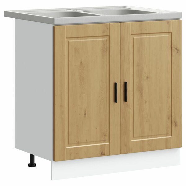 VidaXL Mosogatószekrény Porto 2 db Barna 80 x 46 x 81,5 cm Szerelt Fa