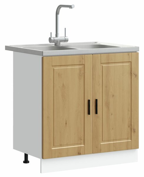 VidaXL Mosogatószekrény Porto 2 db Barna 80 x 46 x 81,5 cm Szerelt Fa
