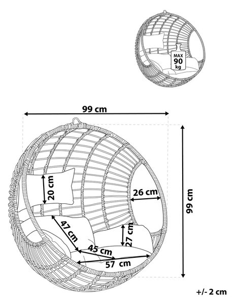 Függőfotel ASPIO PE Rattan Természetes