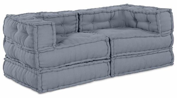 VidaXL Puff 2 db-os szett Szürke Poliészter 70 x 70 x 54 cm Párnák