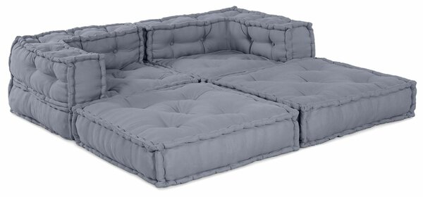 VidaXL Puff 2 db-os szett Szürke Poliészter 70 x 70 x 54 cm Párnák