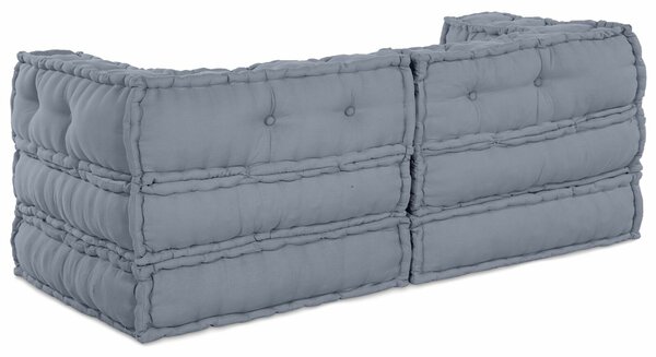 VidaXL Puff 2 db-os szett Szürke Poliészter 70 x 70 x 54 cm Párnák