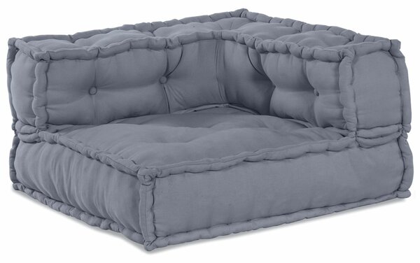 VidaXL Puff 2 db-os szett Szürke Poliészter 70 x 70 x 54 cm Párnák