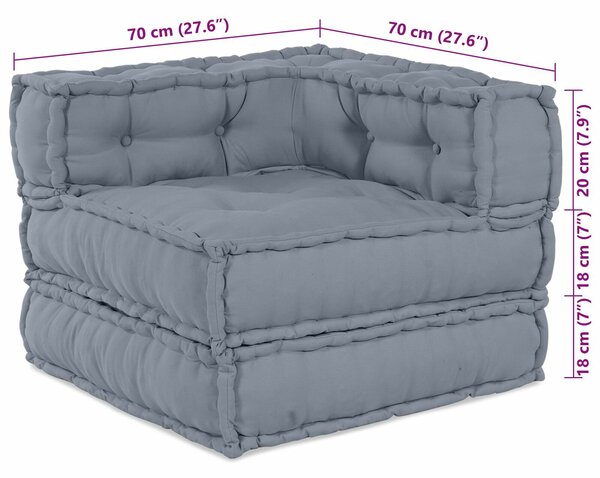 VidaXL Puff 2 db-os szett Szürke Poliészter 70 x 70 x 54 cm Párnák