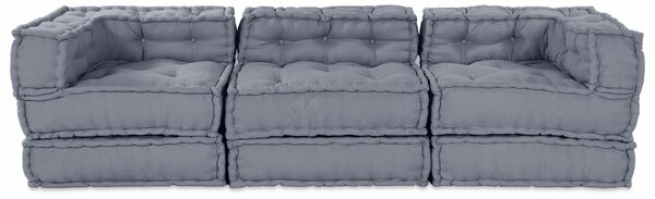 VidaXL Párna 3 pcs Szürke 70 x 70 x 54 cm Poliészter