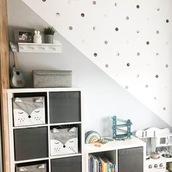 INSPIO - átragasztható textil matrica - Földszínű golyócskák, pöttyök