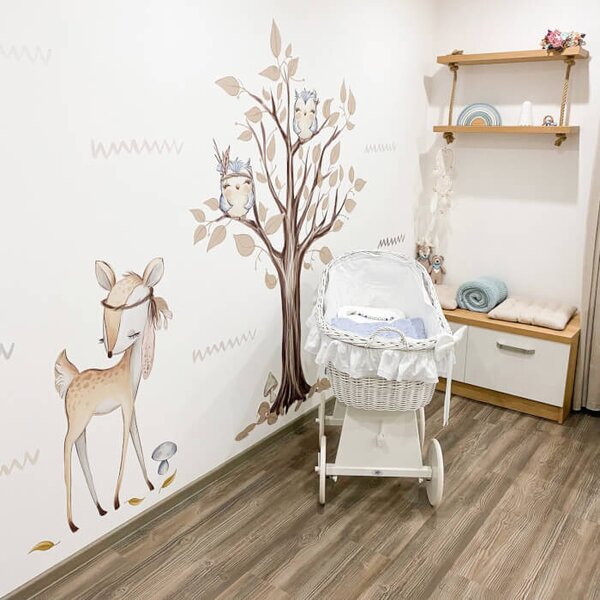 INSPIO - átragasztható textil matrica - Falmatricák - Őzike