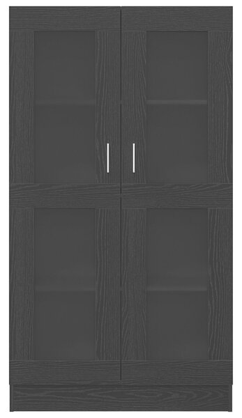 VidaXL Könyves Szekrény Fekete tölgy Szerelt fa, Üveg 82,5 x 30,5 x 150 cm