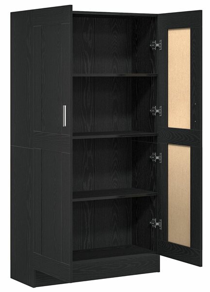 VidaXL Könyvespolcok 2 db Fekete Tölgy 165x30,5x150 cm Műgyanta