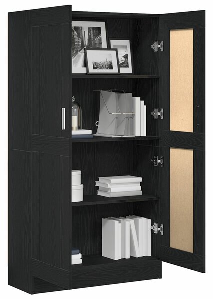 VidaXL Könyvespolcok 2 db Fekete Tölgy 165x30,5x150 cm Műgyanta