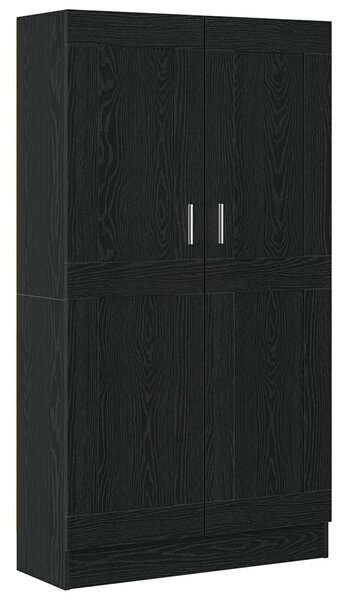 VidaXL Könyvespolcok 2 db Fekete Tölgy 165x30,5x150 cm Műgyanta