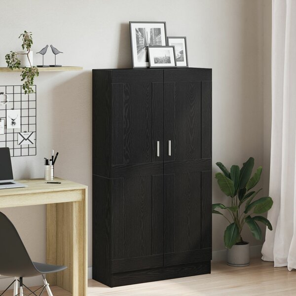 VidaXL Könyvespolcok 2 db Fekete Tölgy 165x30,5x150 cm Műgyanta