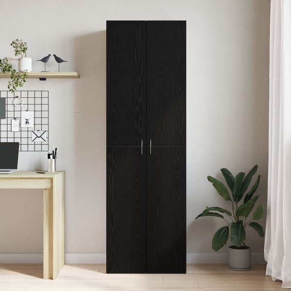 VidaXL Iroda Szekrény Fekete Tölgy 60x32x190 cm Műgyanta