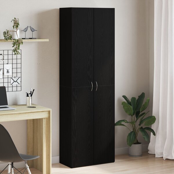 VidaXL Iroda Szekrény Fekete Tölgy 60x32x190 cm Műgyanta