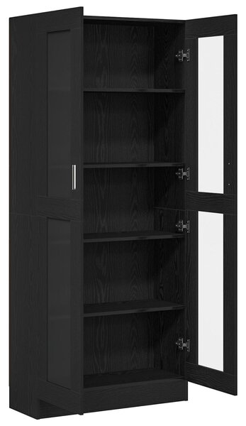 VidaXL Könyvespolcok 2 db Fekete tölgyből 82,5x30,5x185 cm Műszaki fa