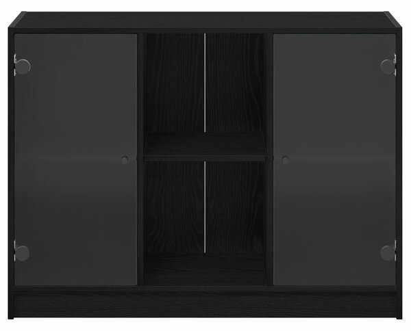 VidaXL Oldalszekrény Fekete Tölgy 102x37x75,5 cm Mérnöki Fa