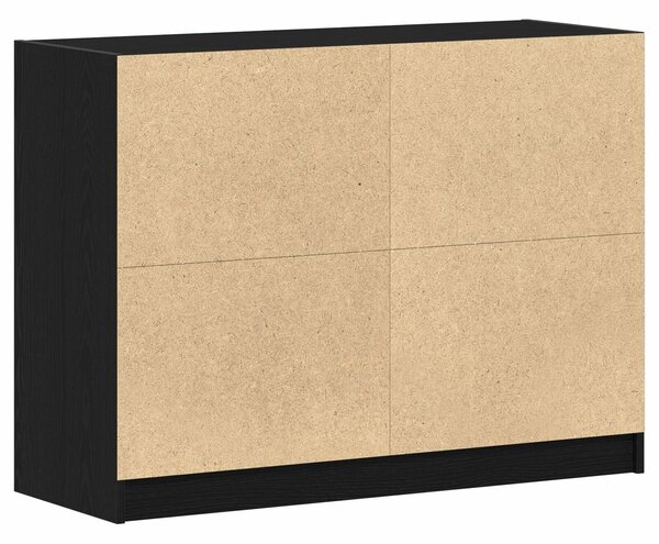 VidaXL Oldalszekrény Fekete Tölgy 102x37x75,5 cm Mérnöki Fa