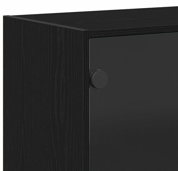 VidaXL Oldalszekrény Fekete Tölgy 102x37x75,5 cm Mérnöki Fa