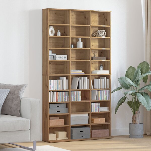 VidaXL CD Szekrény Artisan Tölgyből - 101x23x177.5 cm Mérnöki Fából