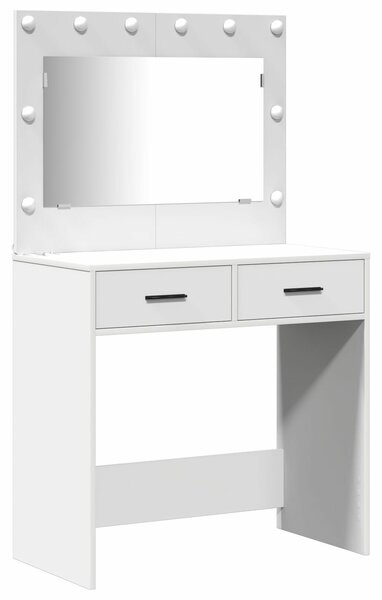 VidaXL 2-es szett Fehér MDF Közepes Tükör Pipereasztal