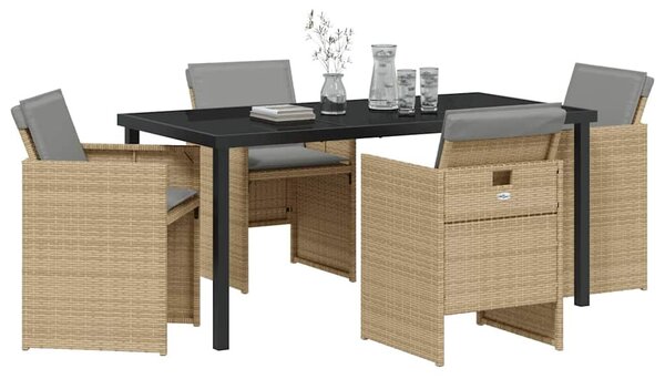Kert étkező szett 5 pcs Bézs polirattan