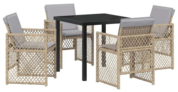 Kert étkező szett 5 pcs Bézs polirattan