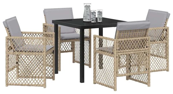 Kert étkező szett 5 pcs Bézs polirattan