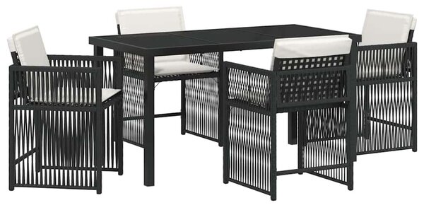 Kert étkező szett 5 pcs Fekete polirattan